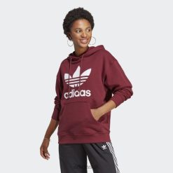 Adidas Trainers 8NL889229 Adidas Women Trefoil Hoodie Red Red