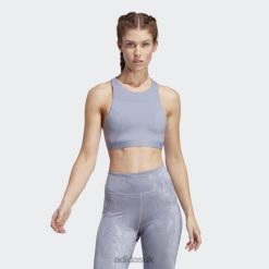 Adidas Trainers 8NL889357 Adidas Women Silver Violet Running Medium-Support Bra Adidas Silver Violet