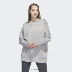 Adidas Trainers 8NL889385 Adidas Women Sport Statement Boyfriend Crew Sweatshirt Medium Grey Medium Grey