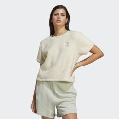 Adidas Trainers 8NL889485 Adidas Women White Essentials+ Fluffy Tee White