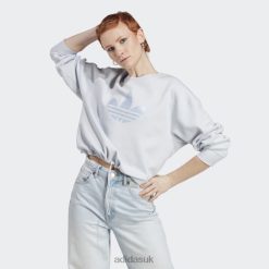 Adidas Trainers 8NL889673 Adidas Women Marble Print Infill Trefoil Sweatshirt Blue Blue