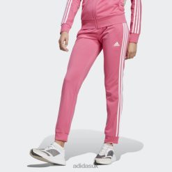 Adidas Trainers 8NL889689 Adidas Women Magenta Primegreen Essentials Warm-Up Slim Tapered 3-Stripes Track Pants Magenta/White