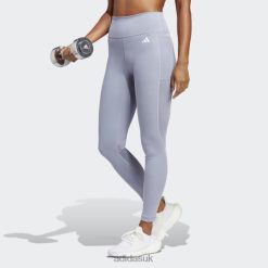 Adidas Trainers 8NL889749 Adidas Women Silver Violet Train Essentials High-Intensity 7/8 Leggings Silver Violet