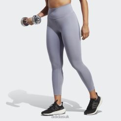 Adidas Uk 8NL8810050 Adidas Women Optime Training 7/8 Leggings Silver Violet Adidas Silver Violet