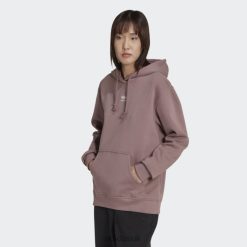 Adidas Uk 8NL8810326 Adidas Women Adicolor Essentials Fleece Hoodie Purple Adidas Purple