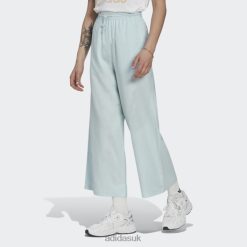 Adidas Uk 8NL8810666 Adidas Women Blue 7/8 Linen Wide Leg Pants Blue