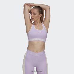 Adidas Uk 8NL8810794 Adidas Women Hyperglam Powerreact Medium-Support Techfit Bra Purple Glow Adidas Purple Glow/Orange/White