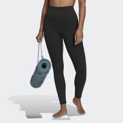 Adidas Uk 8NL8810814 Adidas Women Yoga Studio Luxe Wind Super-High-Waisted Rib Leggings Black Black