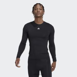 Adidas Uk 8NL8813138 Adidas Men Black Techfit Training Long-Sleeve Top Black