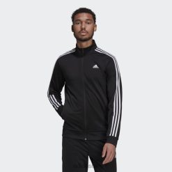 Adidas Uk 8NL8813310 Adidas Men Essentials Warm-Up 3-Stripes Track Top Black Black/White
