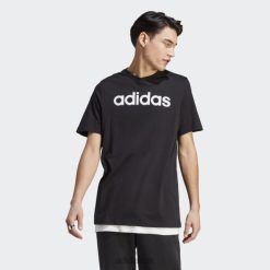 Adidas Uk 8NL8813314 Adidas Men Essentials Single Jersey Linear Embroidered Logo T-Shirt Black Adidas Black