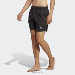 Adidas Uk 8NL8813326 Adidas Men Originals Essentials Solid Swim Shorts Black Adidas Black/White