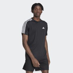 Adidas Uk 8NL8813466 Adidas Men Train Essentials 3-Stripes Training T-Shirt Black Black/White