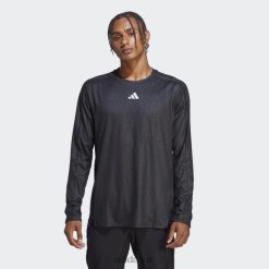 Adidas Uk 8NL8813674 Adidas Men Workout PU Print Long-Sleeve Top Black Adidas Black