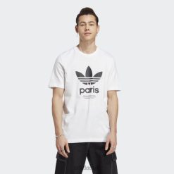 Adidas Uk 8NL8814138 Adidas Men Icone Paris City Originals T-Shirt White White