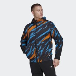 Adidas Uk 8NL8814986 Adidas Men Black TRVL Tiger Camo Windbreaker Black