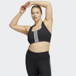 Adidas Uk 8NL882466 Adidas Women Powerimpact Training Medium-Support Bra (Plus Size) Black Fashion Black/White