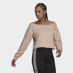 Adidas Uk 8NL883126 Adidas Women 2000 Luxe Slouchy Crew Sweatshirt Ash Pearl Ash Pearl