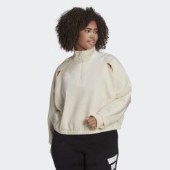 Adidas Uk 8NL883158 Adidas Women Hyperglam Fleece Sweater (Plus Size) White White