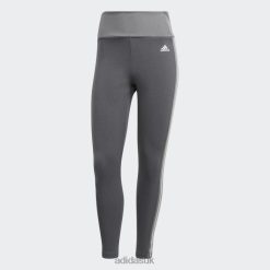 Adidas Uk 8NL888846 Adidas Women Designed to Move High-Rise 3-Stripes 7/8 Sport Leggings Dark Grey Heather Dark Grey Heather/White